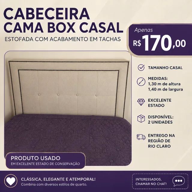 Cabeceira de cama casal