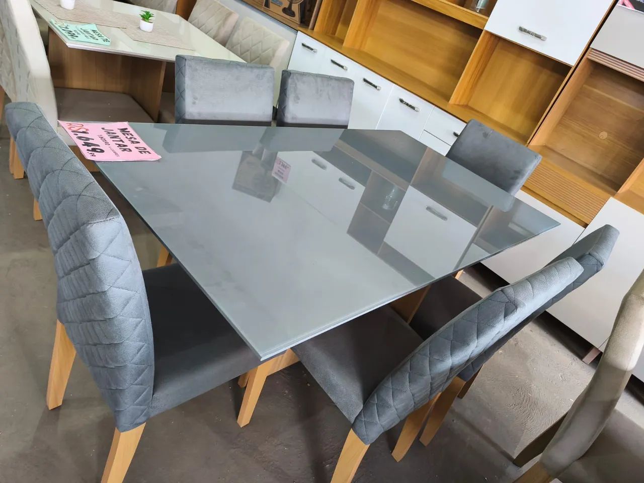 Mesa Nova Tampo de MDF com Vidro Lacado  - Foto 5