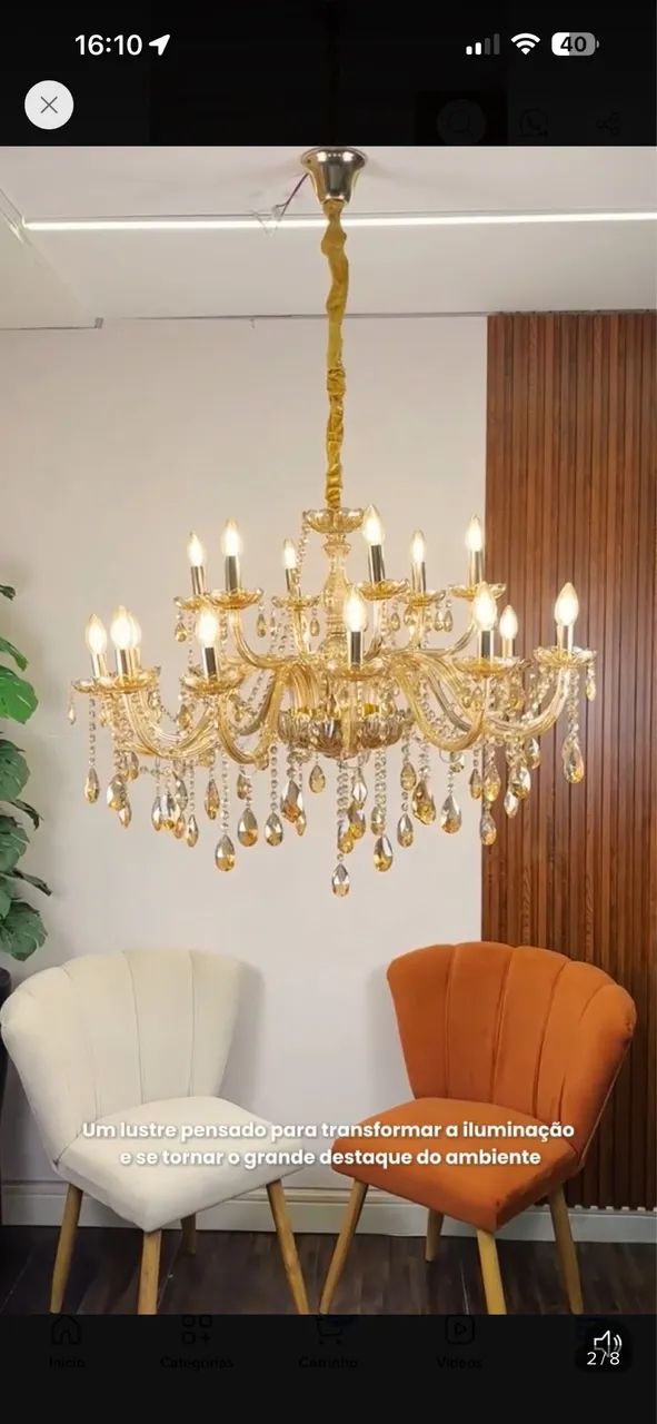 Lustre candelabro de 18 braços  - Foto 2