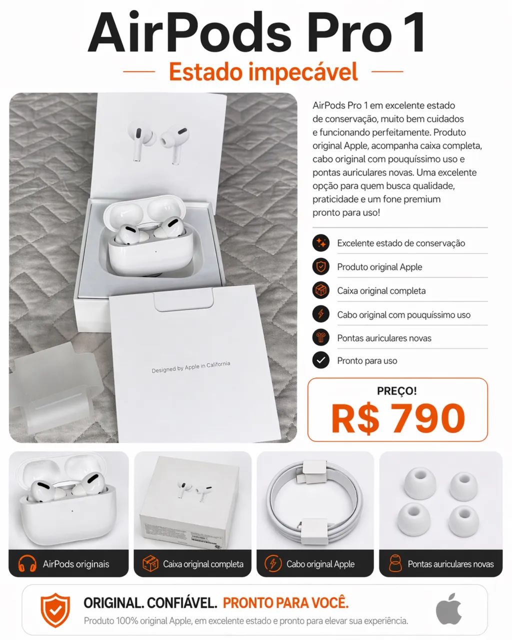 Apple AirPods Pro 1 - Original - Fones de Ouvido - Parque 10 de