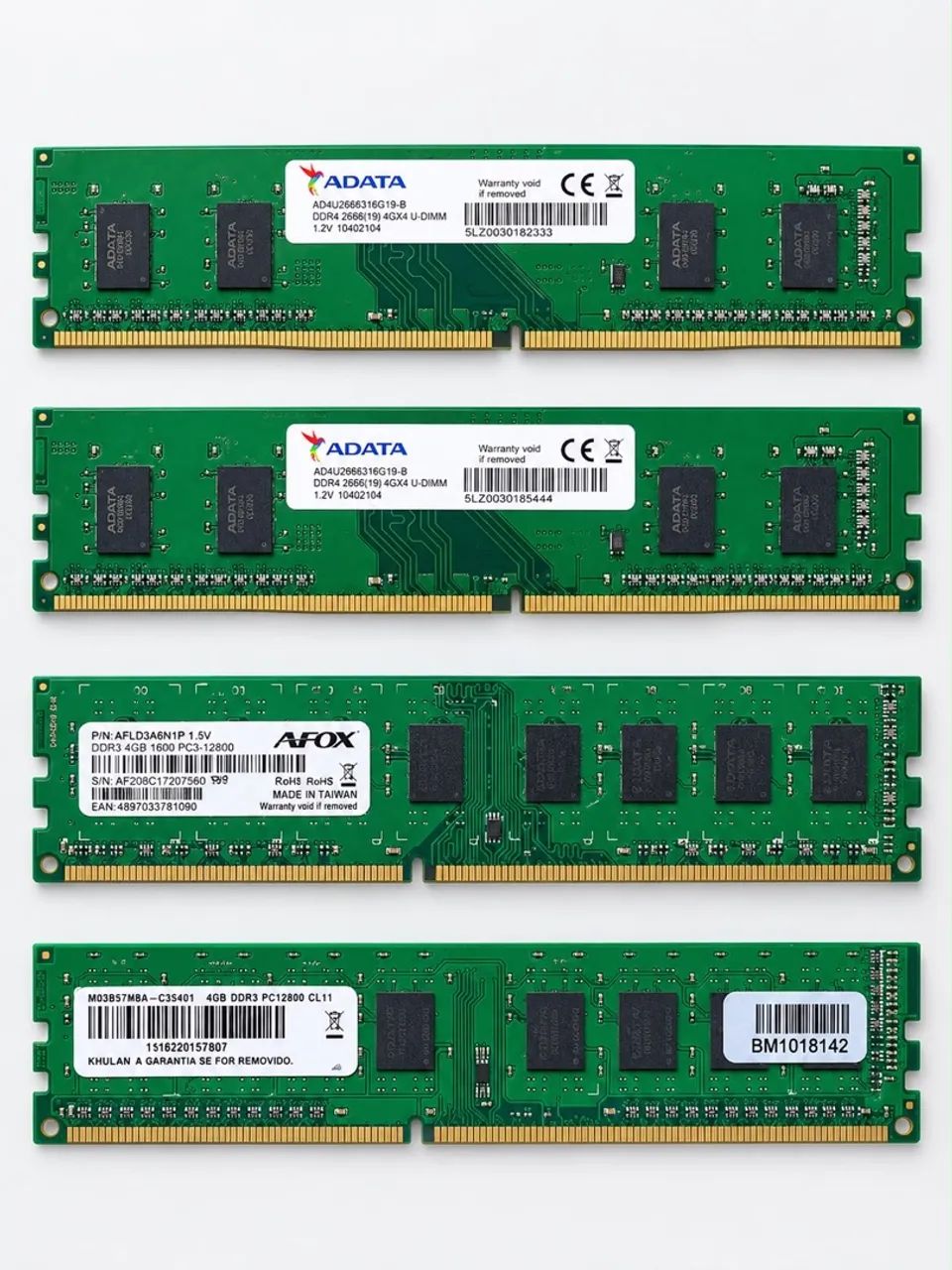  MEMÓRIAS RAM DDR3 E DDR4 - TESTADAS E FUNCIONANDO!