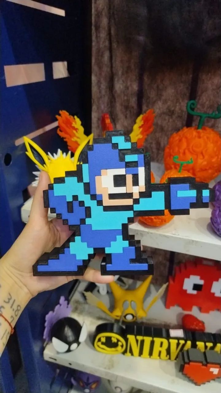 Totem Megaman Pixel - NerdDog Store - 8bits SNES Rockman Protoman - Foto 2