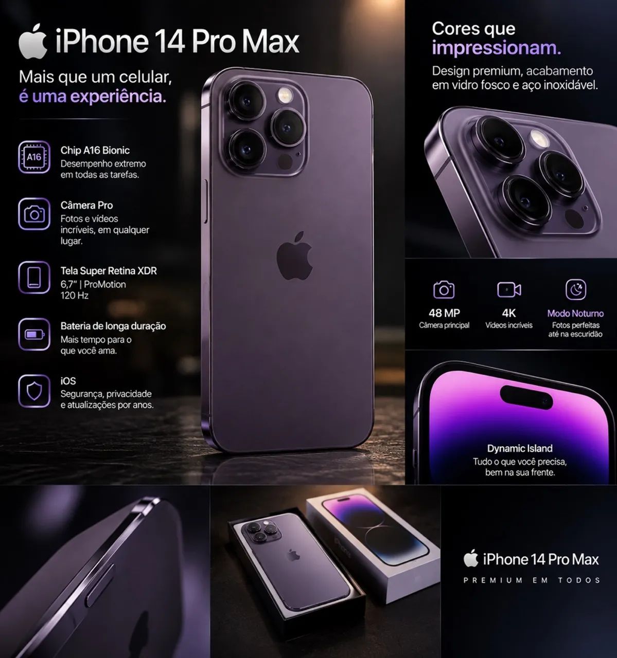 iPhone 14 Pro Max 128Gb Roxo 