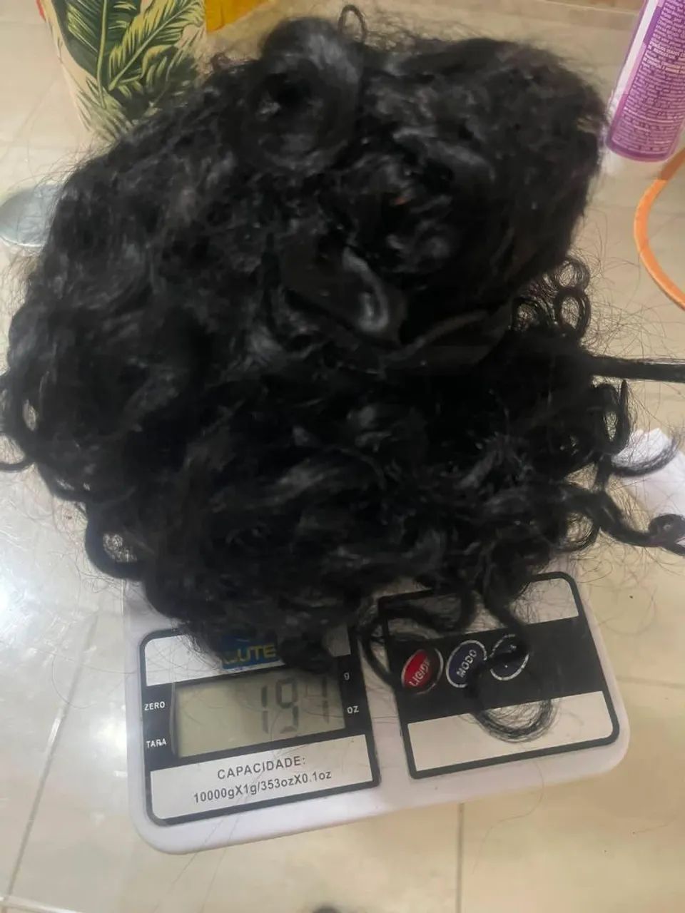 Cabelo humano cacheado 190 gramas 