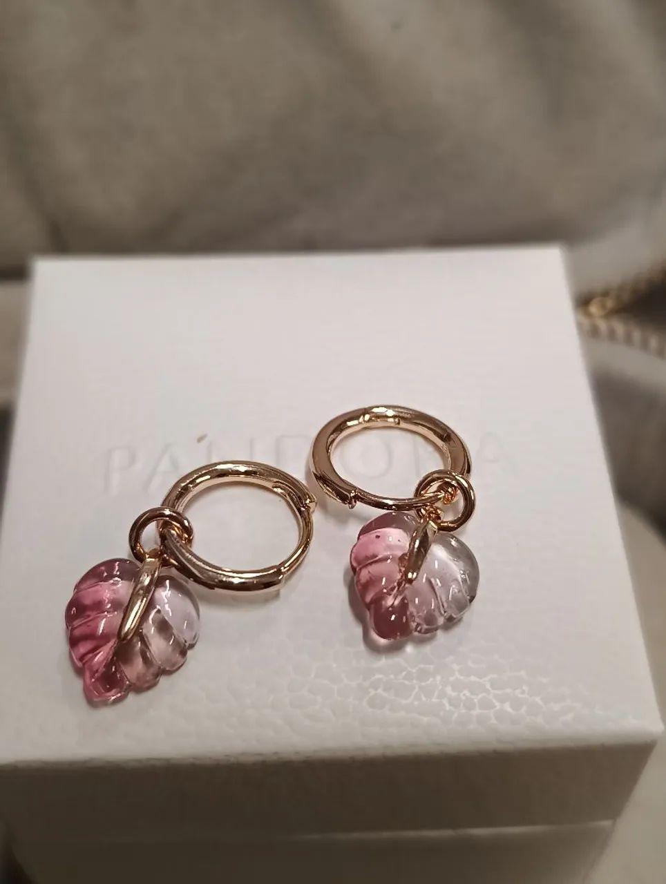 Brinco rose folha murano  - Foto 2