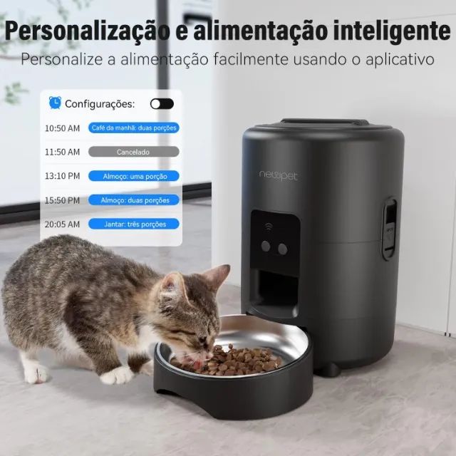 Alimentador Inteligente Comedouro Automático Pet Aplicativo Newpet 2 Litros - Foto 3