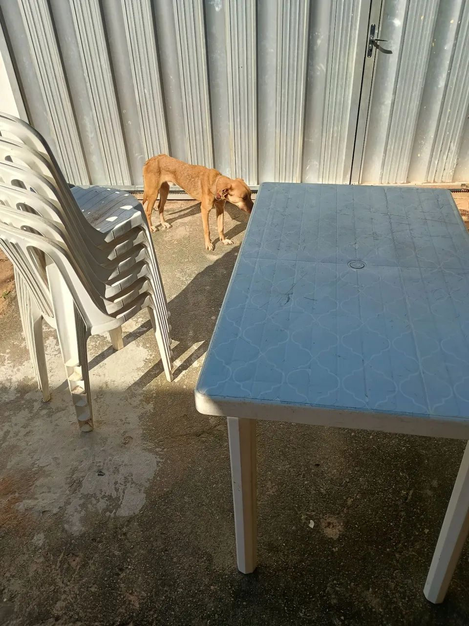Mesa de plástico desmontável com 6 cadeiras - Foto 3