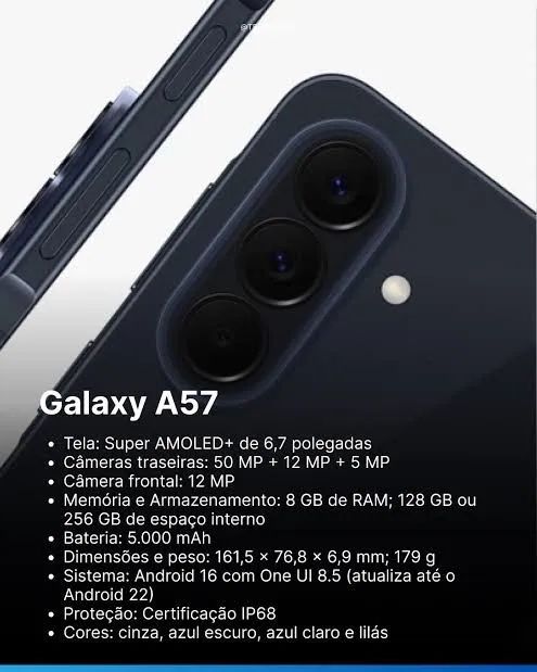 Samsung Galaxy A57 5G 128Gb Cinza - Lacrado - Foto 2