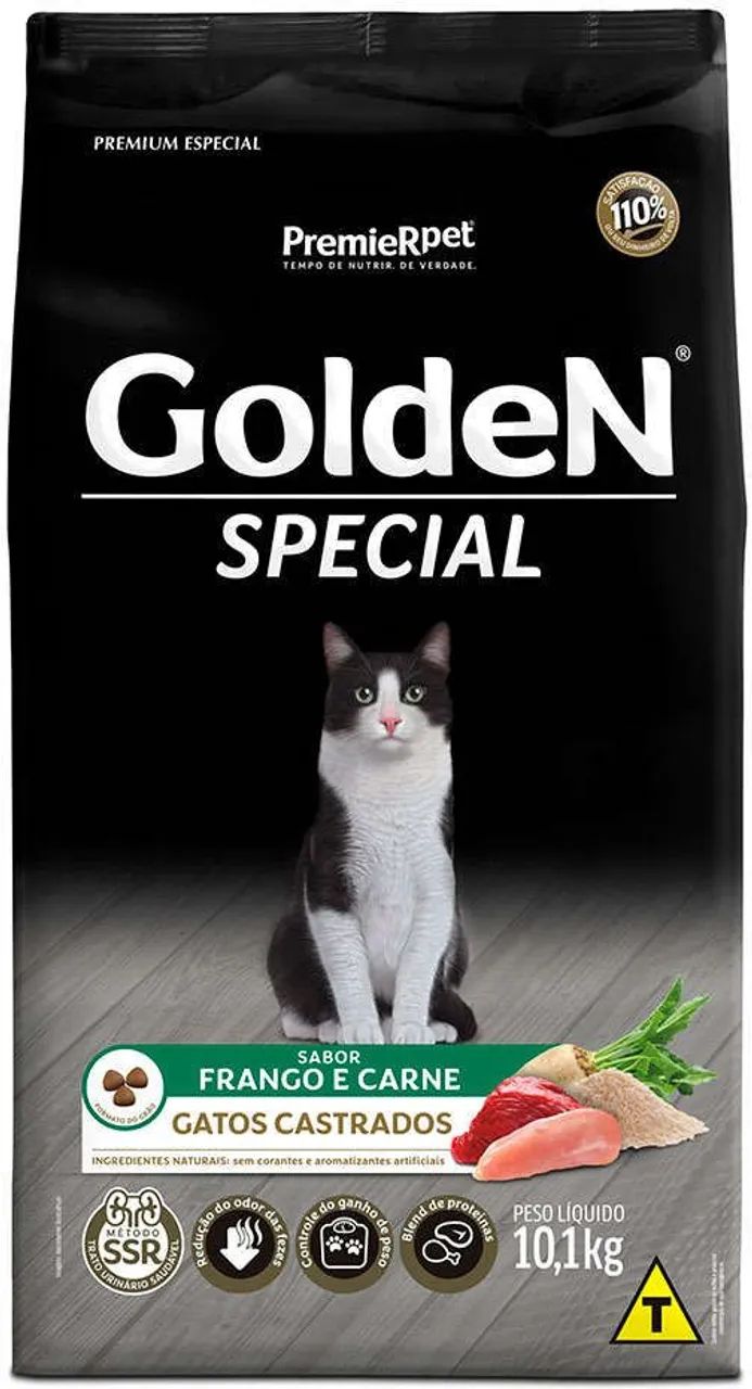 Ração gato castrado Golden 