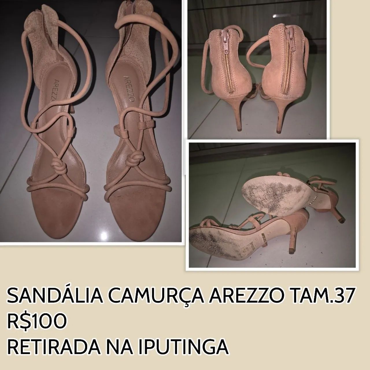 Sandália camurça Arezzo - Foto 4