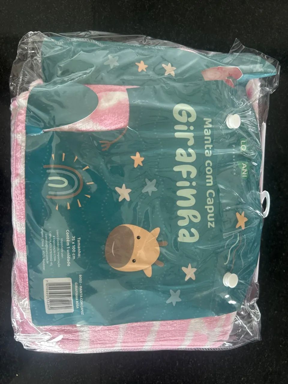 Manta com capuz - Girafinha 