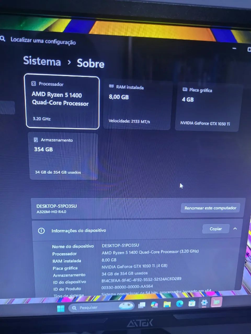 PC Gamer Ryzen 5 8GB Ram - Foto 5