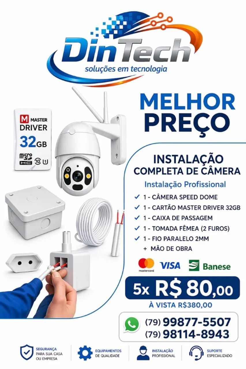 Venda e instalação de Câmera de Segurança Inteligente