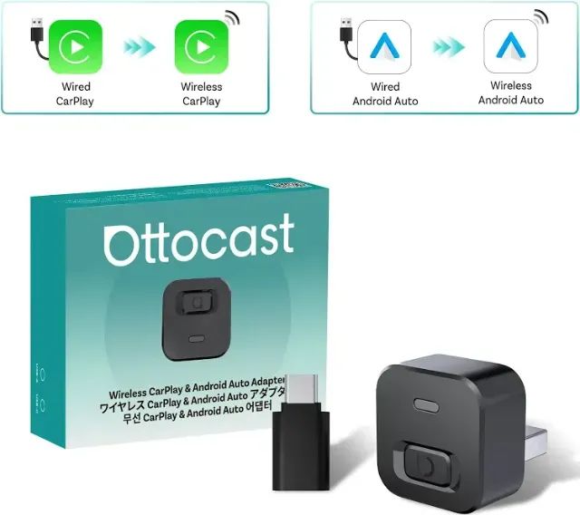 Adaptador Android Auto Carplay Sem Fio Ottocast Mini Dot  - Foto 2