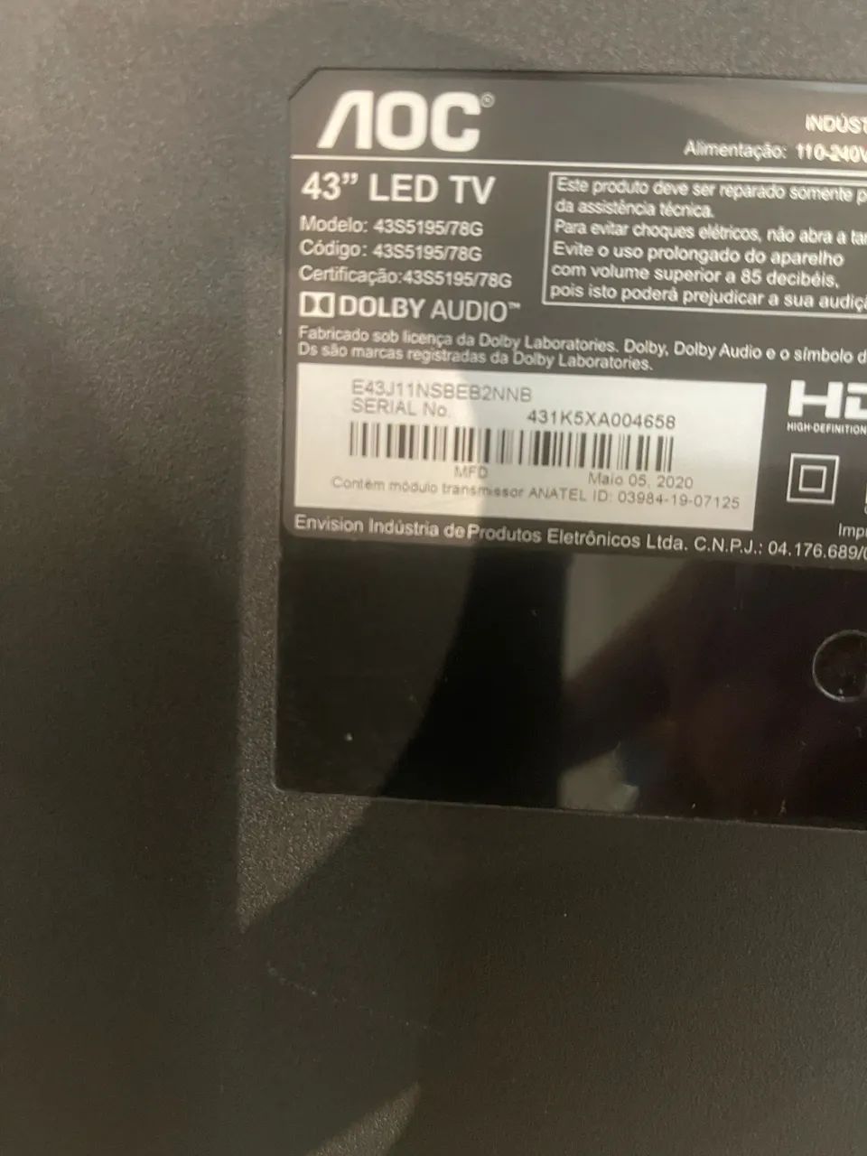 Tv AOC 43 polegadas  - Foto 2