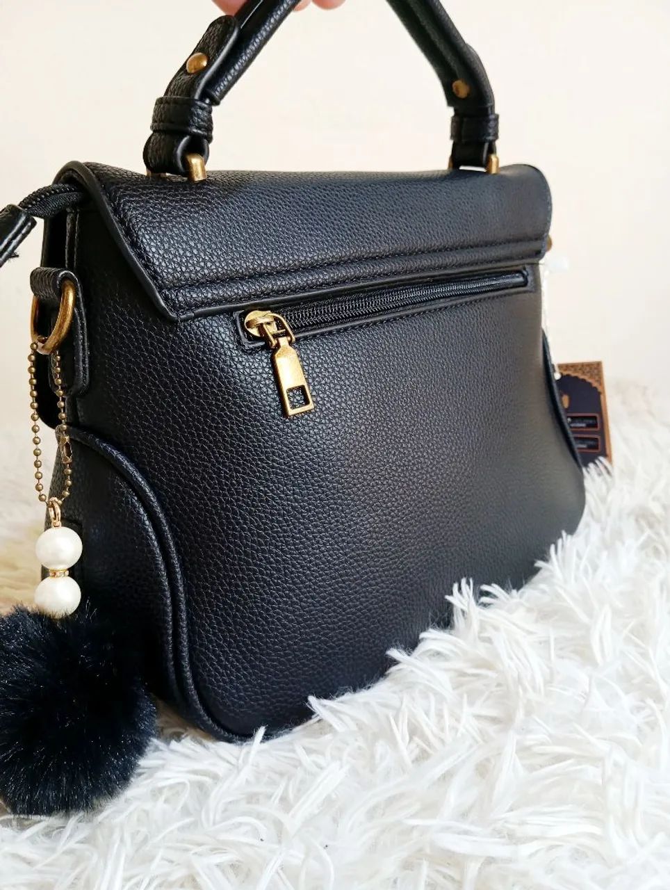 Bolsa Média Feminina com 07 Divisórias Nova Preta - Foto 3