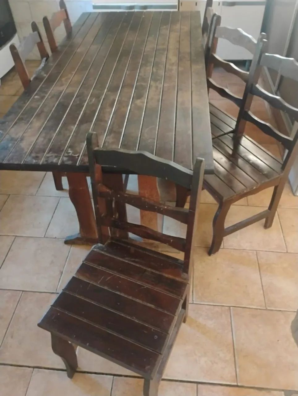 mesa madeira de 6 cadeiras embuia