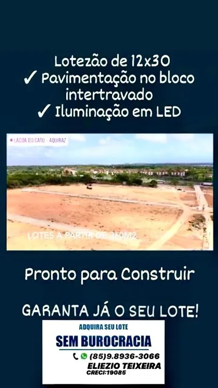 Lotes em Aquiraz de 12x30 (360m2)