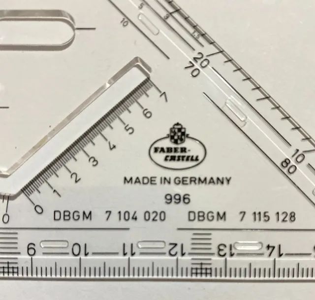 Esquadro Técnico Faber-Castell (modelo 996) fabricado na Alemanha - Foto 2