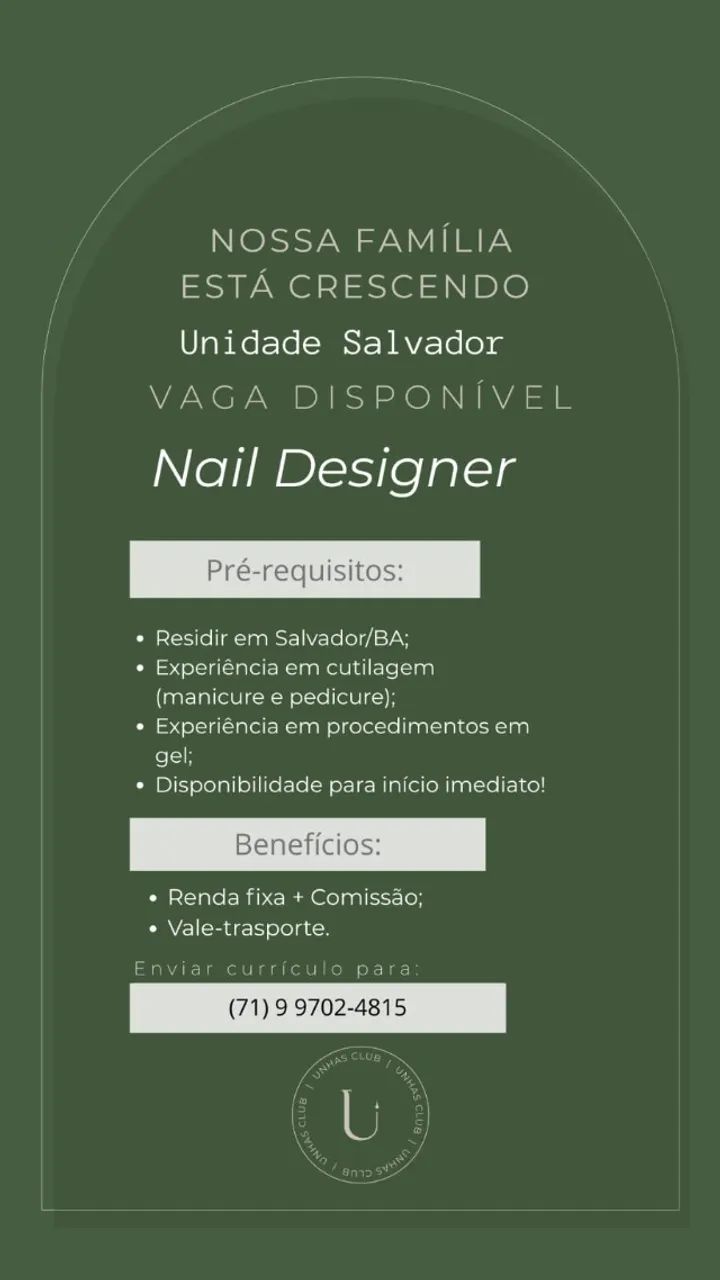 VAGA PARA NAIL DESIGNER