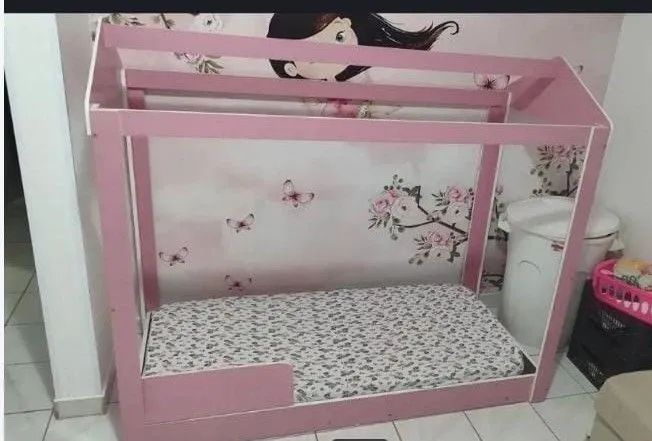 CAMA INFANTIL CASINHA ROSA - Foto 3