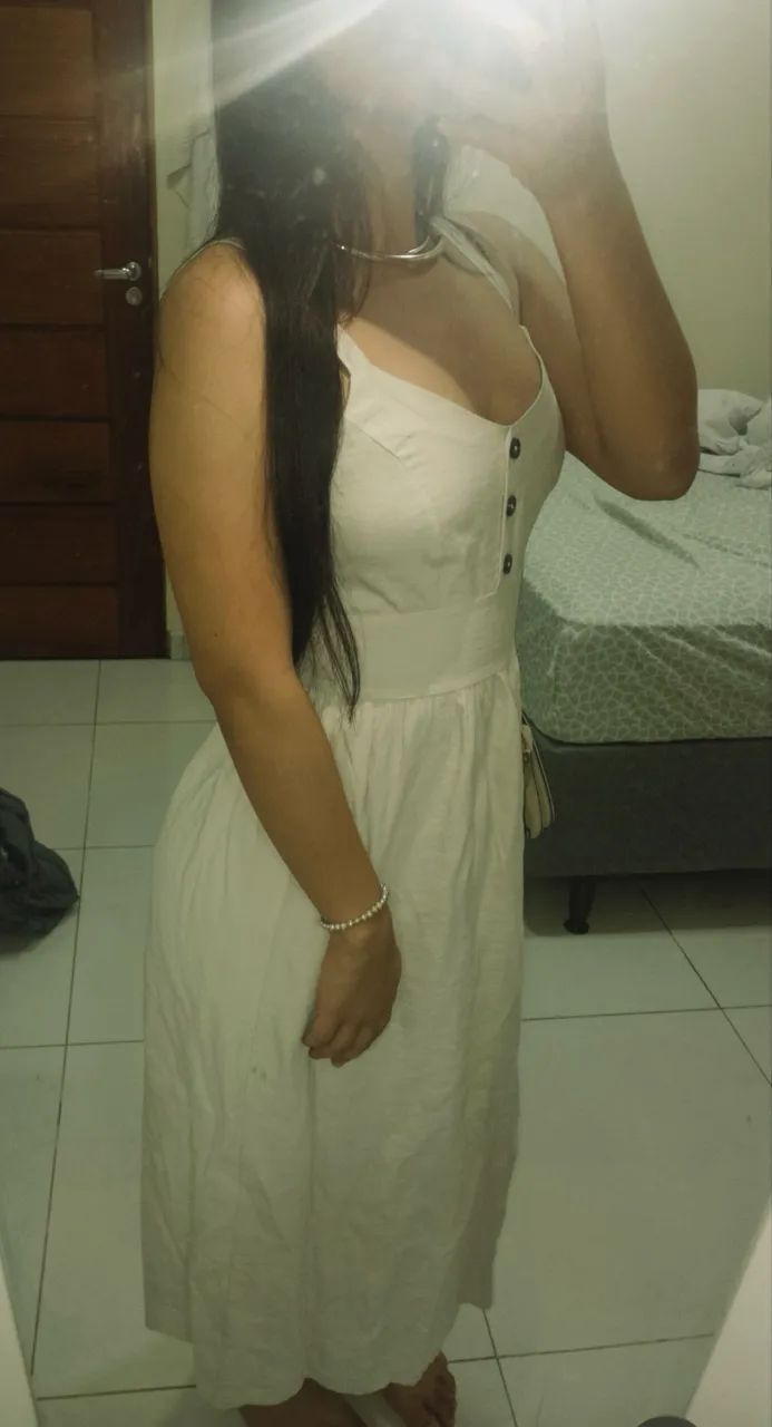 Vestido elegante bege  - Foto 2