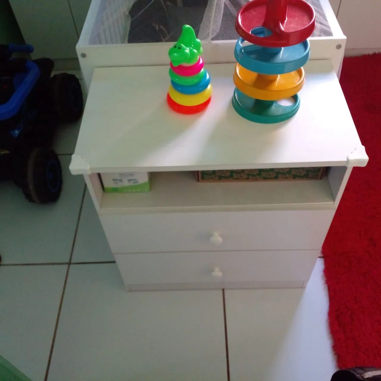 Quarto de Bebe Completo Infantil com Berço Cômoda Olívia Multimóveis Branco - Foto 3