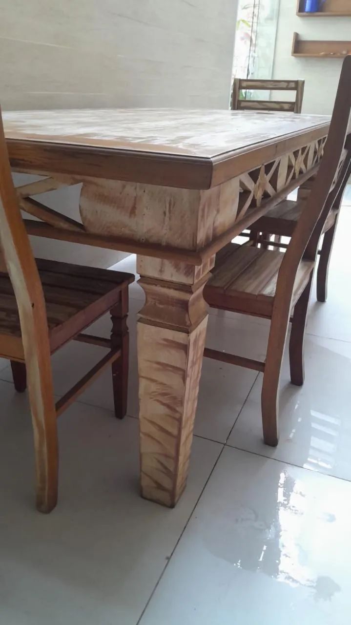 mesa de madeira de demolição - Foto 3