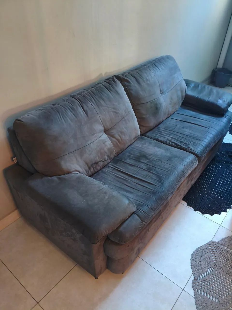 Sofá Cinza Chenille - Foto 3