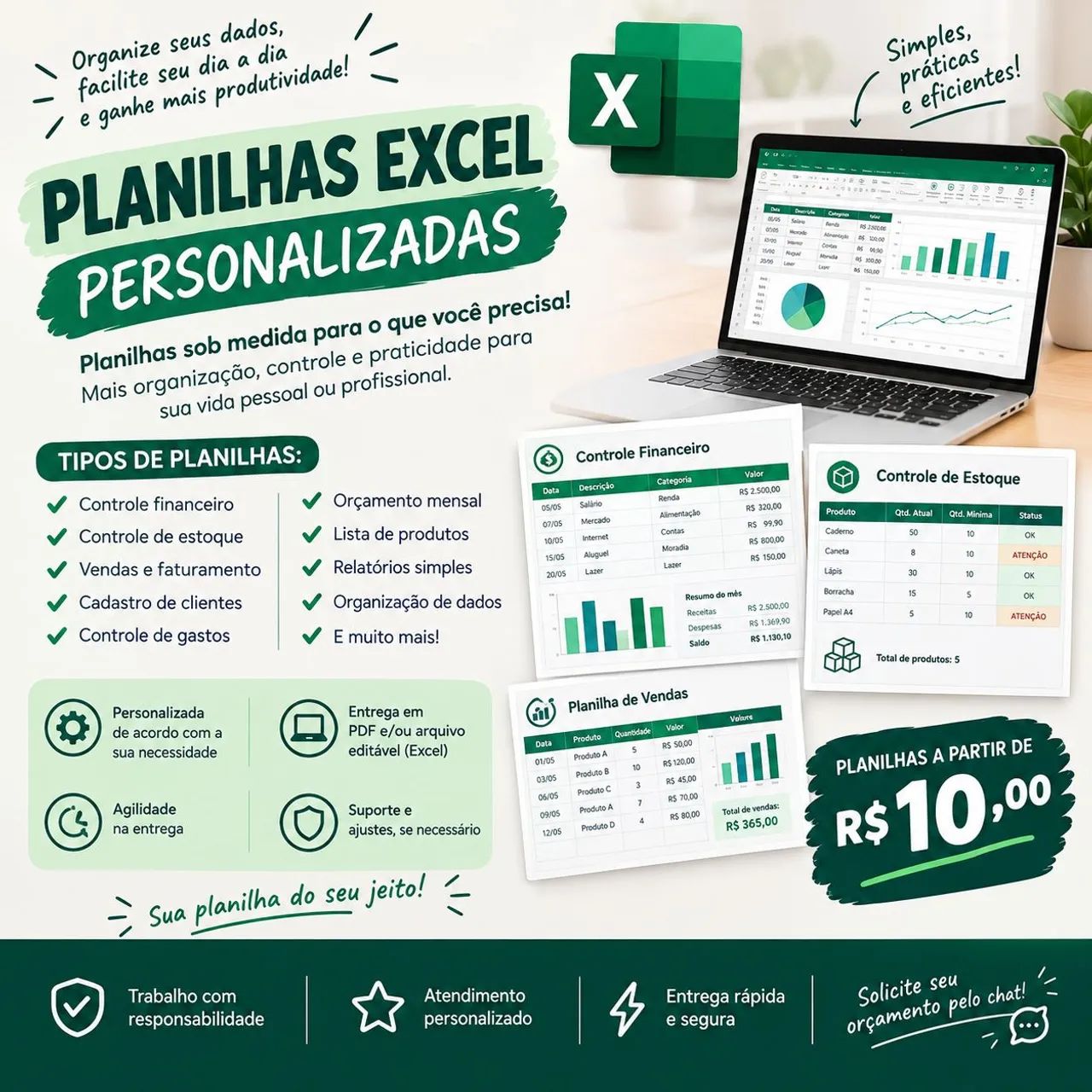 ? PLANILHAS EXCEL PERSONALIZADAS 