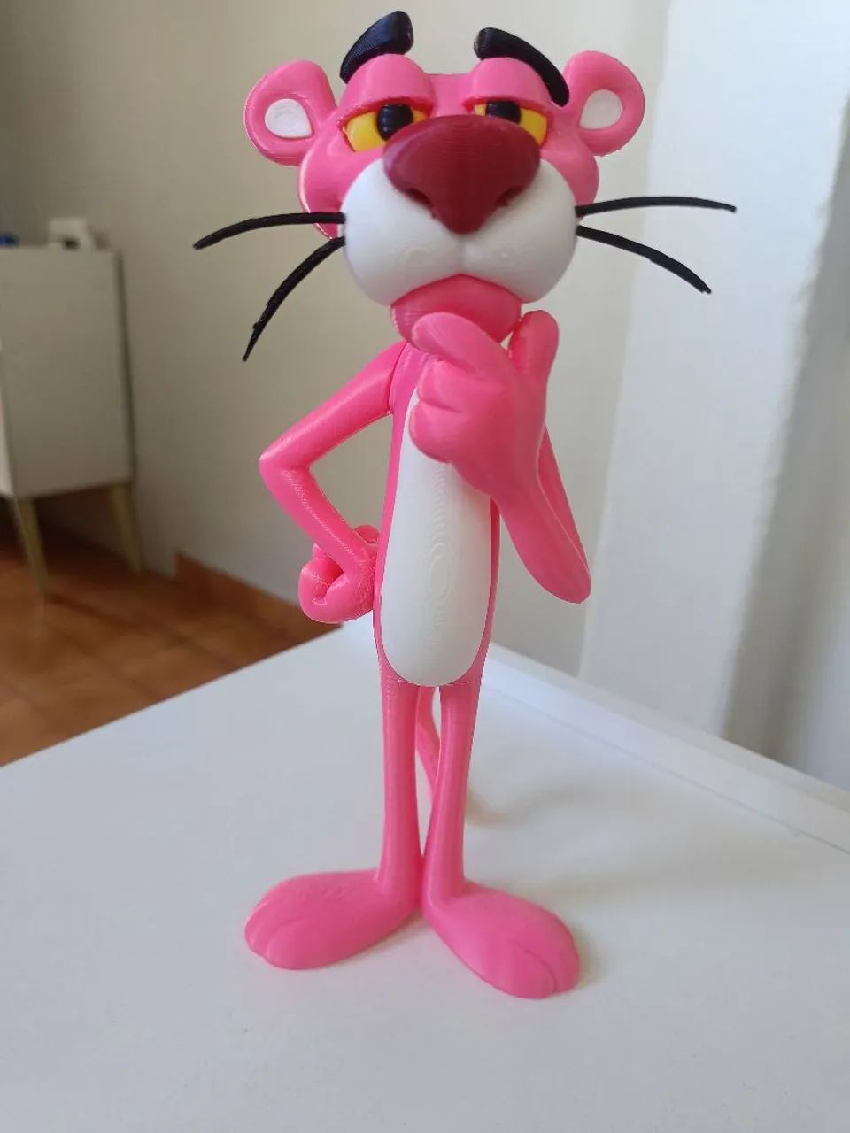 Boneco pantera cor de rosa impresso em 3d. - Foto 2