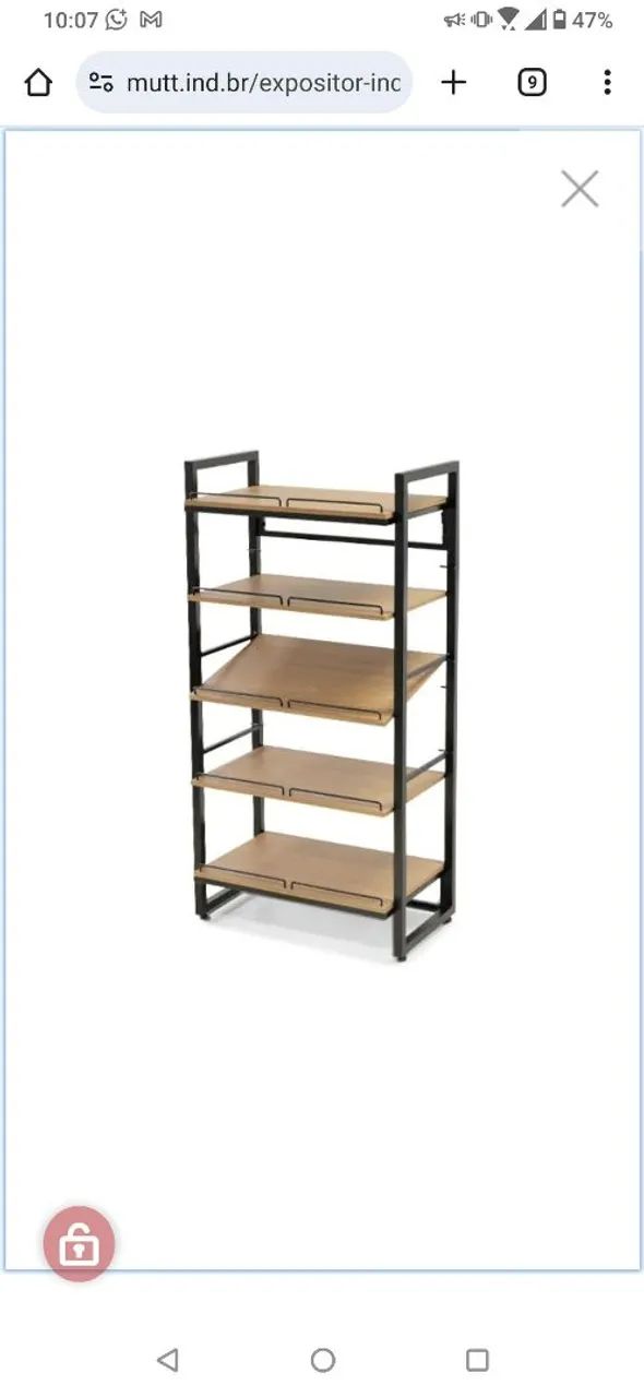 EXPOSITOR INDUSTRIAL COM PRATELEIRAS EM MDF MONTADO