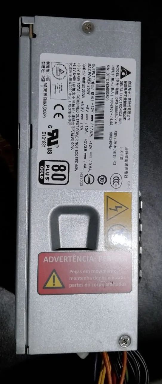 Fonte modular 80 plus gold delta eletrônics 250w - Foto 4
