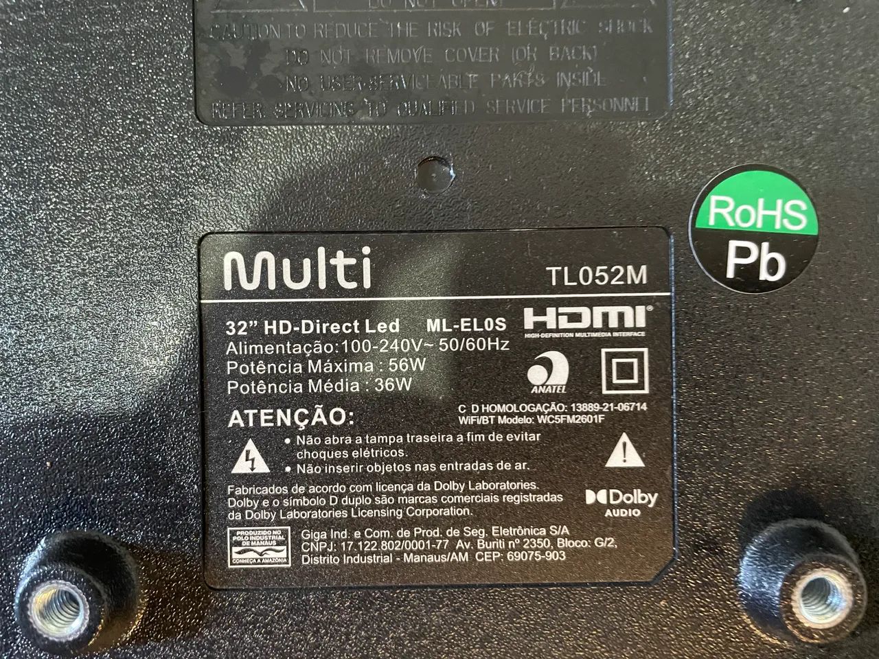 Smart TV Multi Roku 32" com imagem HD 3 HDMI 2 USB - Foto 2