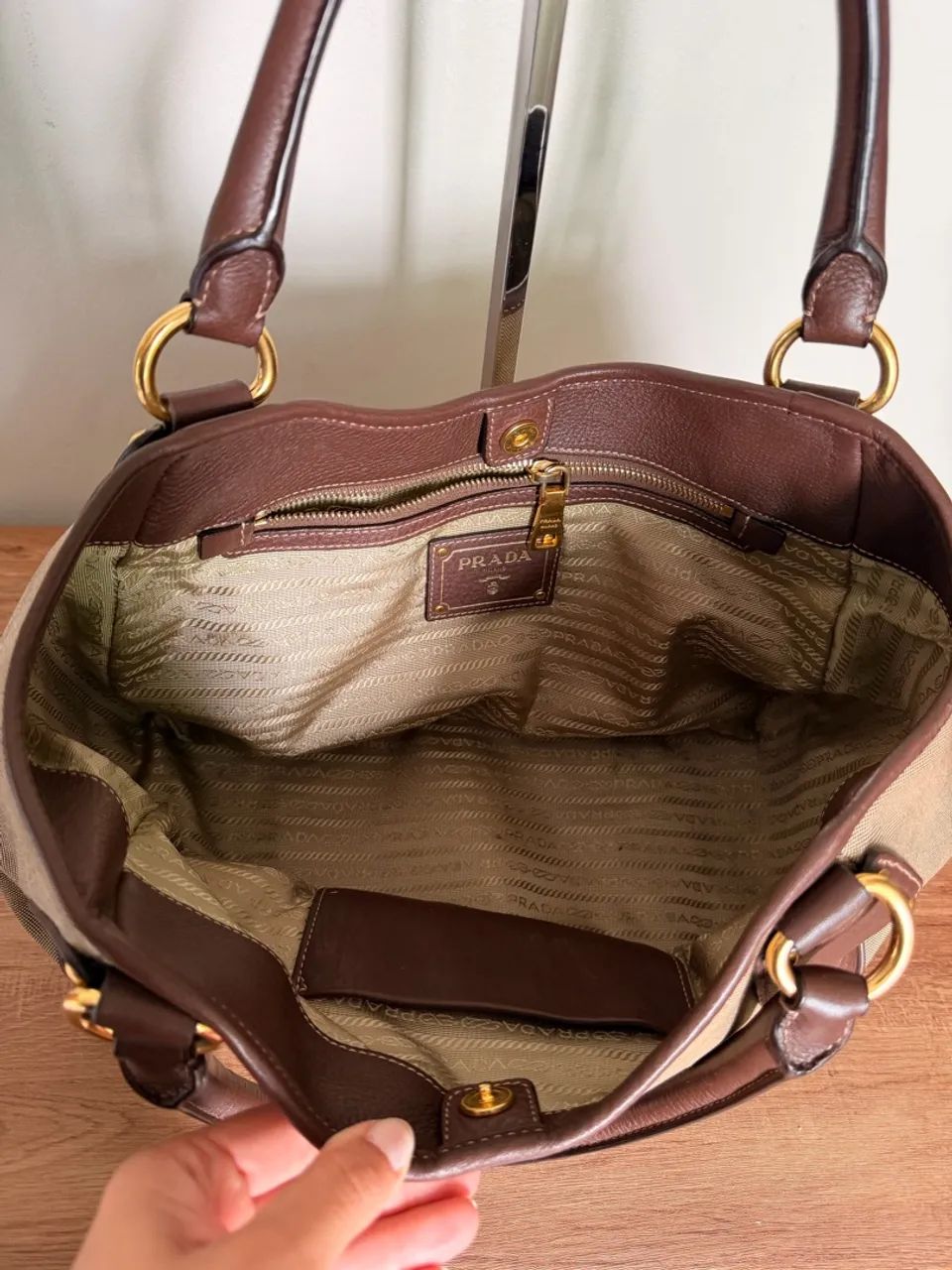 bolsa tote prada canapa vintage - Foto 4