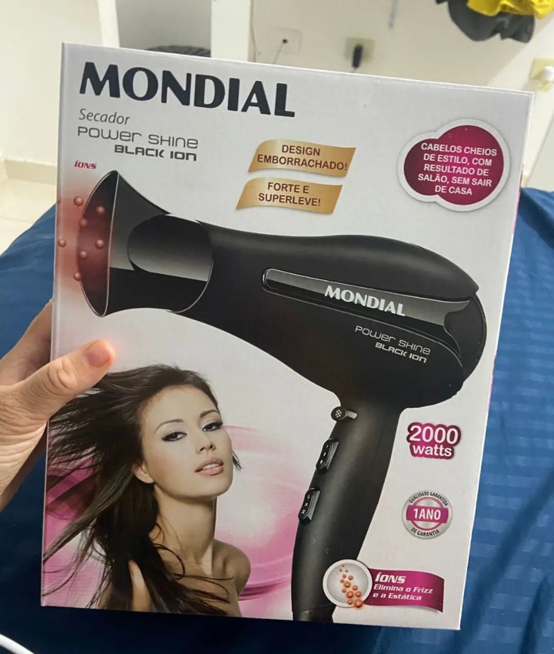 Secador Mondial Power Shine Black Ion - 2000W