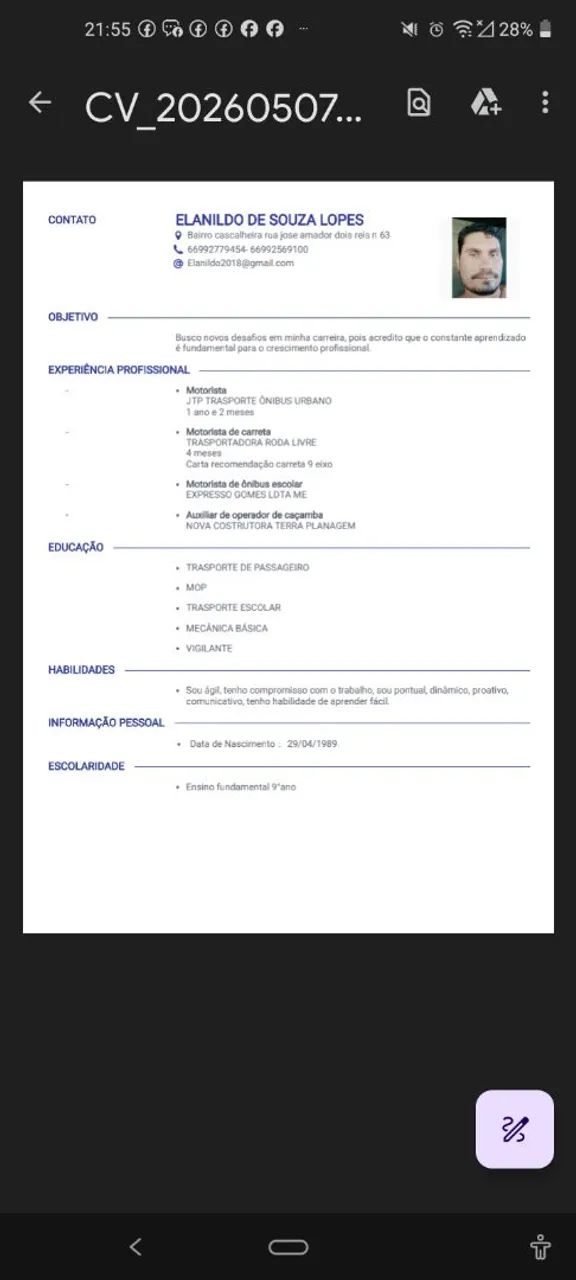 Disponivel trabalhar de motorisa