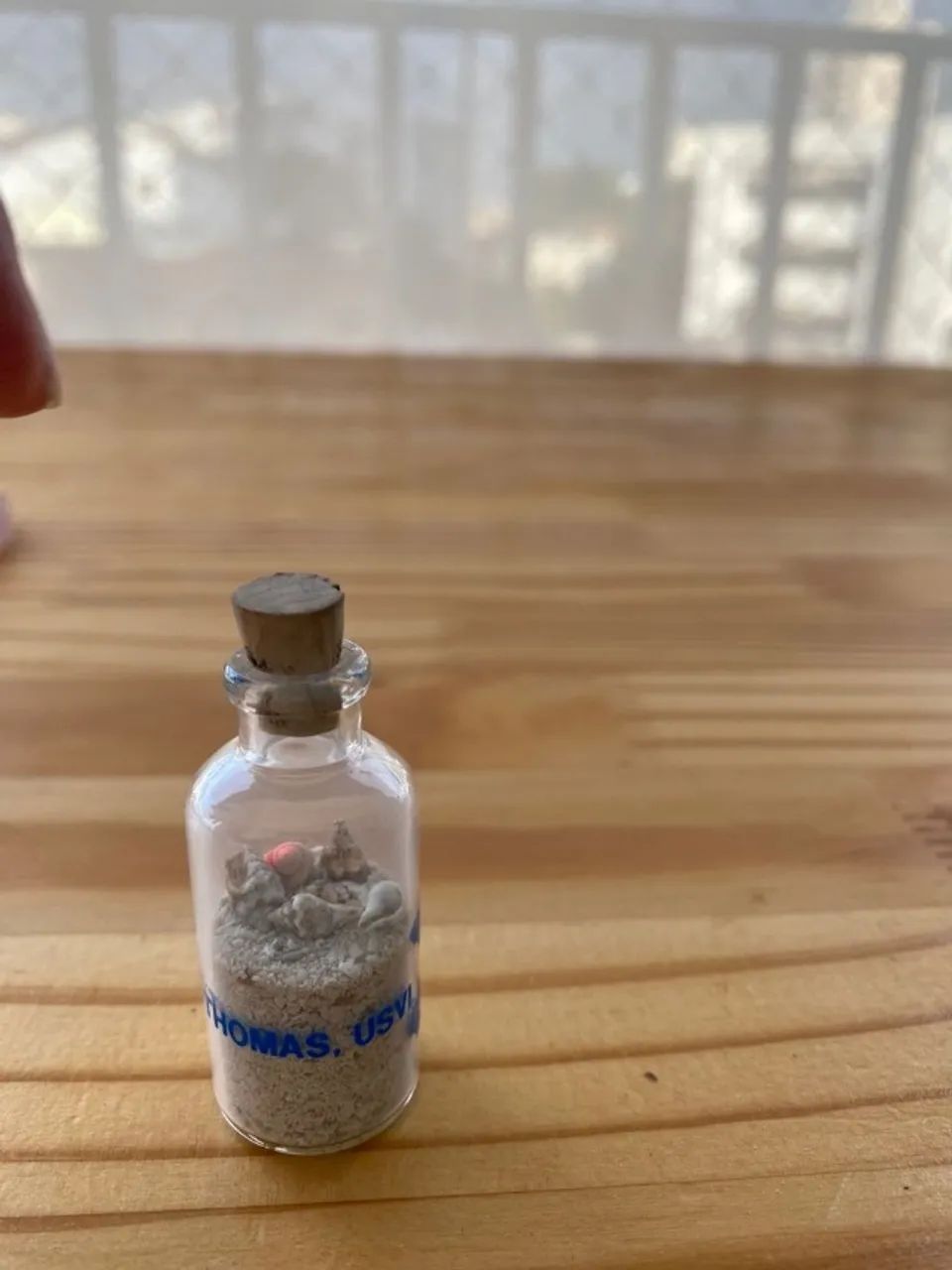 Gracioso Pote Com Areia Da Praia De Saint Thomas No Caribe