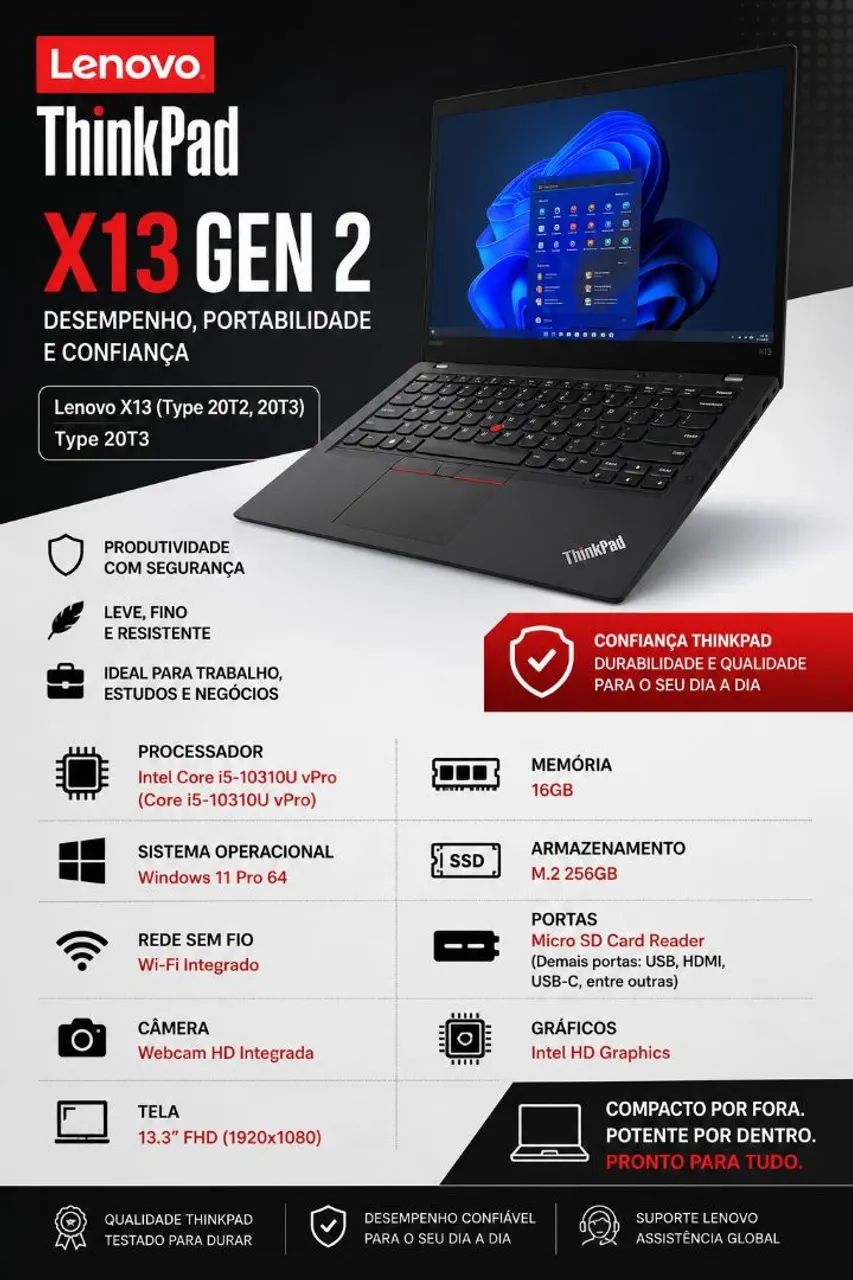 Lenovo ThinkPad X13 Gen 2 - Notebooks - Condomínio Residencial