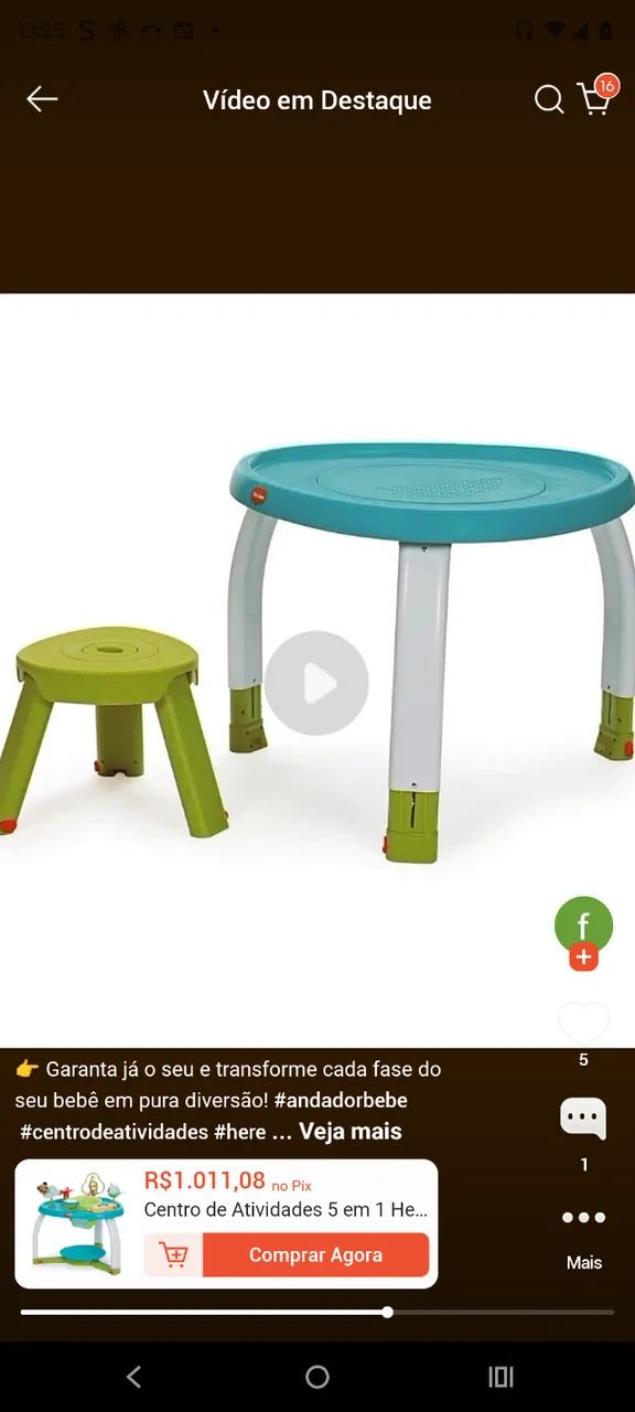 Vendo mesa de atividades 