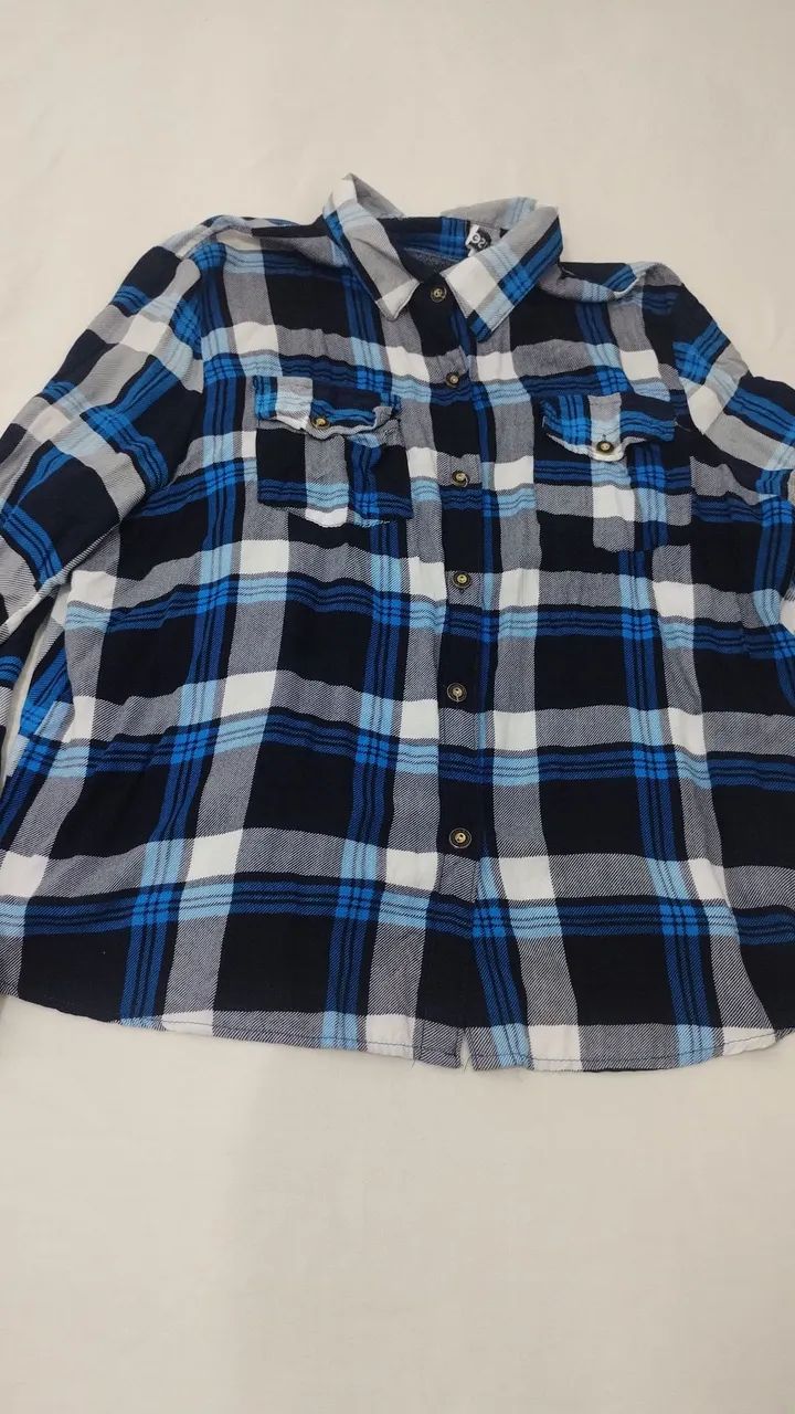 Camisa Xadrez Manga Comprida Feminina 