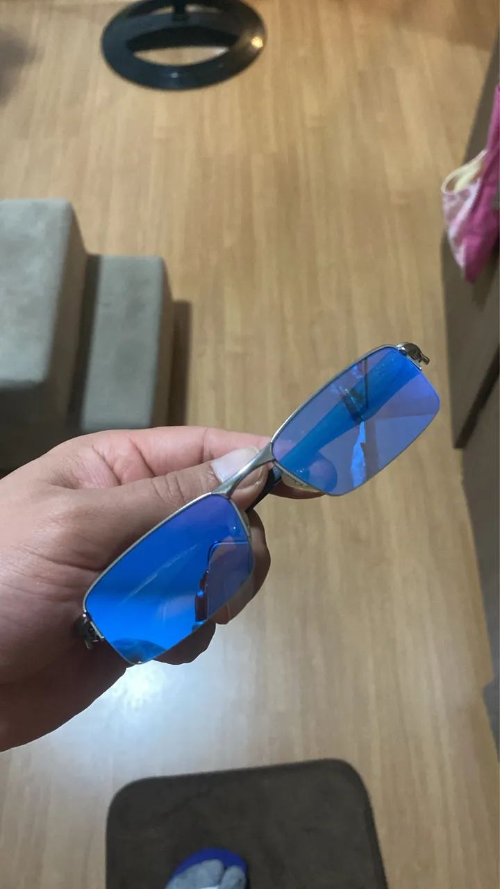 Óculos de Sol Oakley Original Lente Espelhada Azul - Foto 4