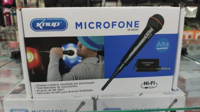 Microfone Sem Fio 30mts Knup Kp-m0005