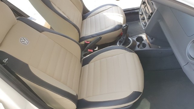 capas de banco de couro sintetico automotivo gol voyage 2021 bege - Foto 4