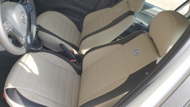 capas de banco de couro sintetico automotivo gol voyage 2021 bege - Foto 2