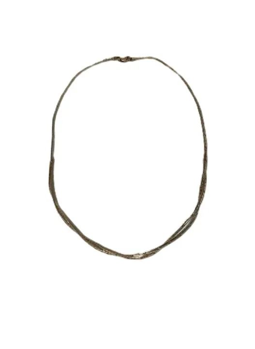 colar feminino em prata trabalhada trançada 2 fios 4mm 42cm - Foto 2