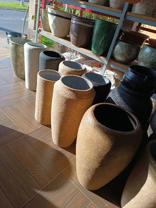 Vasos de Planta fibra com cimento 