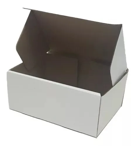 Caixa De Embalagem Papelão Branca 24x15x11cm De 1mm De Espessura Kit Com 5 Unidades