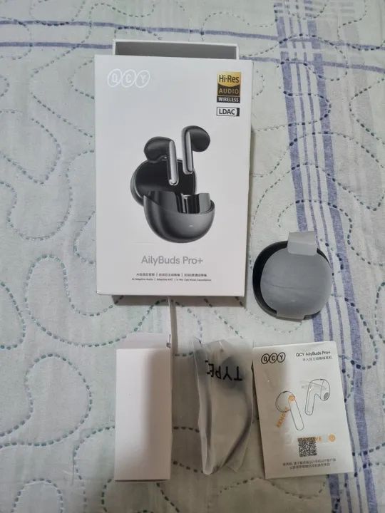 QCY HT10 AilyBuds Pro+ ANC adaptativo Hi-Res + LDAC. Preto, 2 meses de uso. - Foto 3