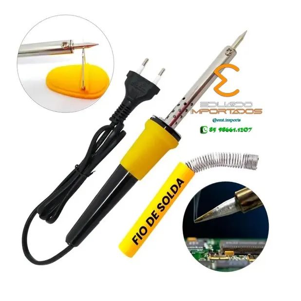 Ferro De Solda Profissional 30w 220v C/ Suporte e Estanho BOM-9516 - Foto 3